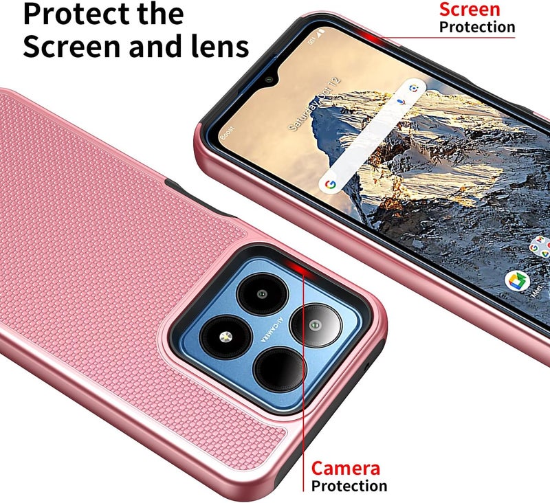Mocotto for Boost Summit 5G Case with Tempered Glass Screen Protector,Dual Layer Heavy Duty Shockproof Protection (Boost Summit 5G,Rose Gold) - Image 2